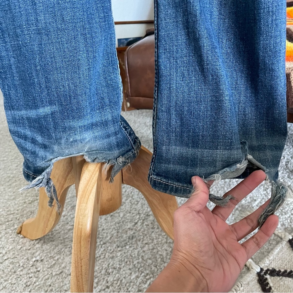 SOLD Y2K Miss Me Cowgirl Biker Studded Rhinestone Low Rise Boot Cut Jeans - Picture 12 of 12